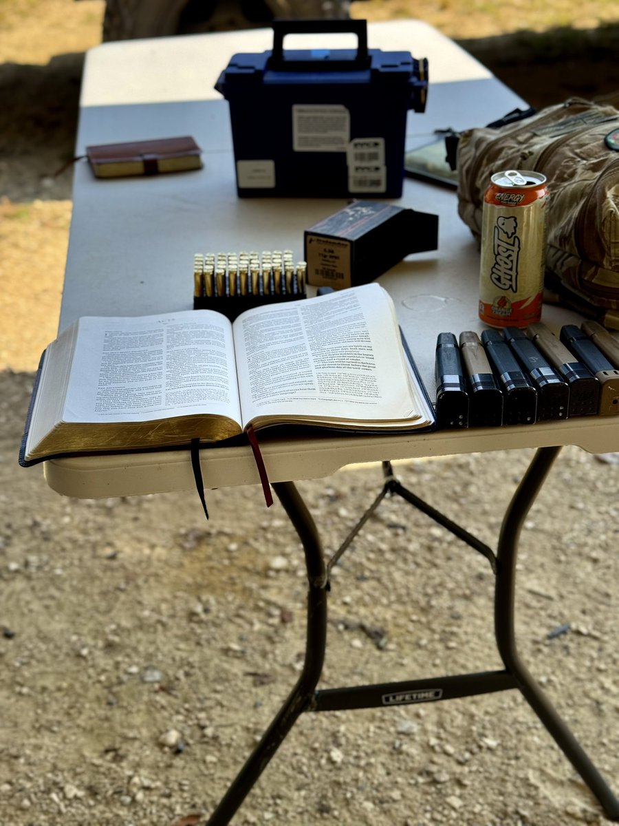 HavocTwoOne's tweet image. Sometimes, you are at the range and a Bible study breaks out.