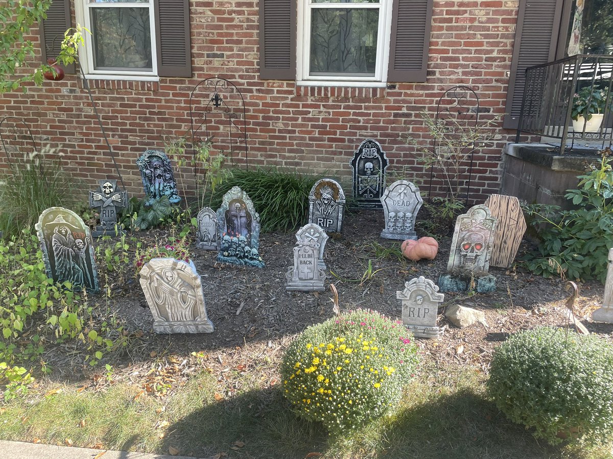 Getting an early start decorating this year.  Every neighborhood mom driving by watching me do this is contemplating what pair of panties they are going to throw out the window into my lawn the next time they drive by