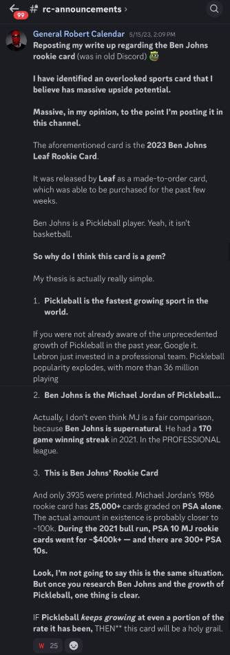 ResellCalendar's tweet photo. While accumulating, I made a number of posts in RC telling people why they should also be buying as many cards as they could get their hands on. https://t.co/fsuizNS8le
