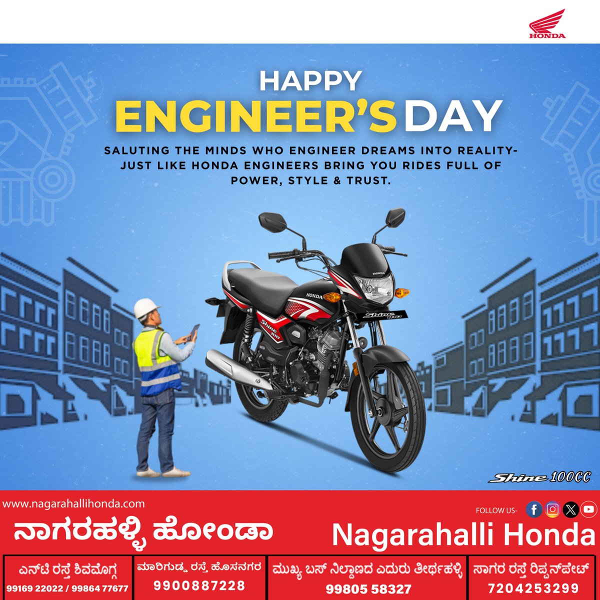 HondaNagarhalli's tweet image. To all engineers shaping tomorrow – Happy Engineers’ Day! 🌟   

#HappyEngineersDay #EngineeringWorld #Innovation #TechLeaders #STEMEducation #EngineeringHeroes #CreativeInnovation #EngineerLife #ProblemSolvers #FutureCreators