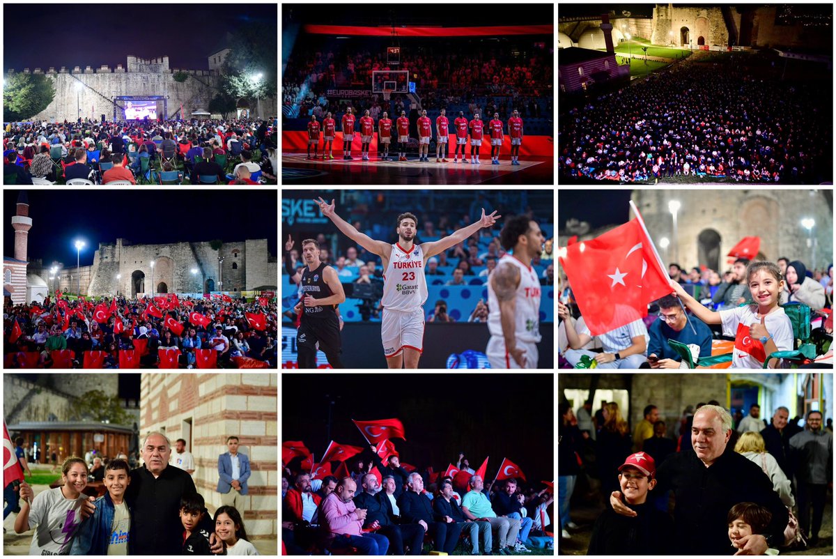 Avrupa şampiyonluğunu çok istedik, çok yaklaştık.

12 Dev Adam sahaya yüreğini koydu, elinden gelenin fazlasını yaptı. 🇹🇷

Yedikule Hisarı'nı dolduran hemşehrilerimizle takımımızı destekledik.

EuroBasket'te gümüş madalya kazanan A Milli Basketbol Takımımızı tebrik ederim. 👏