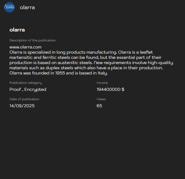 H4ckmanac's tweet photo. 🚨🇪🇸Cyber Attack Alert‼️

🇪🇸Spain - Aceros Inoxidables Olarra S. A. 

Lynx ransomware gang claims to have breached Loiu, Basque Country–based stainless steel manufacturer Aceros Inoxidables Olarra S. A. https://t.co/fNz5jJrque