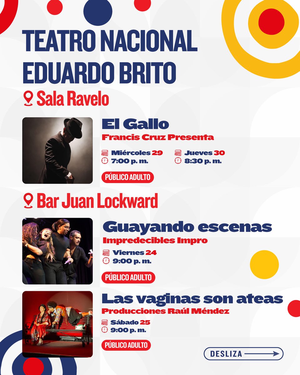 MiculturaRD's tweet photo. 🎟️ Ya puedes adquirir tus boletas para las funciones nacionales en la boletería del Teatro Nacional y, desde el 1 de octubre, estarán disponibles las de las producciones internacionales.+ https://t.co/tLsciRng4f