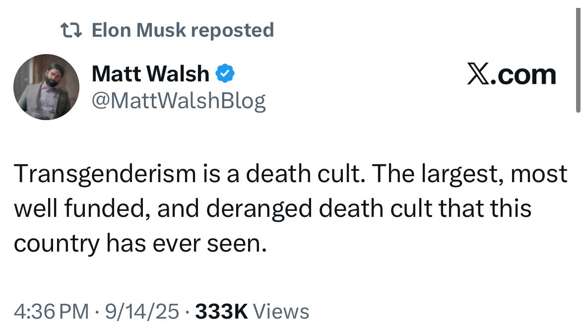 krassenstein's tweet photo. People keep talking about “rhetoric” which drives people to commit crimes. This is a clear example of such rhetoric.  

To be clear: no one ever has the right to harm someone because of rhetoric. Violence is always wrong. But let’s not ignore the fact that calling one of the most marginalized groups in America a “death cult” doesn’t just dehumanize them, it practically begs a self-fulfilling prophecy from the few who may actually be nuts. 

If we truly want to stop this cycle, the answer isn’t to pile on with more hate. It’s to stop telling people they’re in a “death cult” simply for loving someone, or for daring to live as themselves.