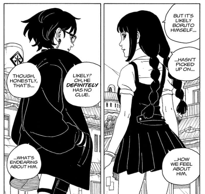I appreciate how Boruto TBV addresses the romantic aspect of the story more directly, compared to Shippuden. Makes the series feel more mature. #BorutoTwoBlueVortex