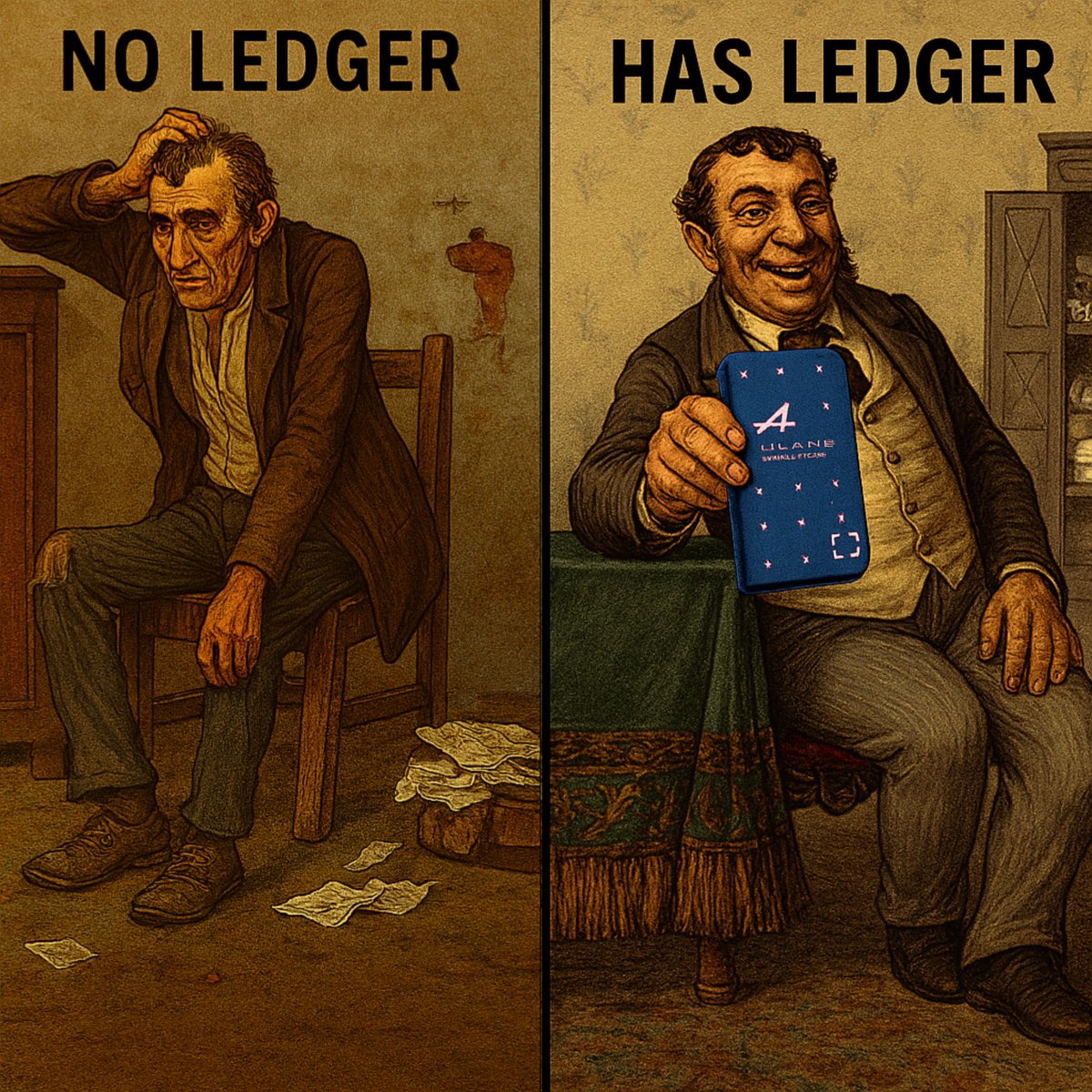 OrinBase's tweet image. a while back I was chatting with my two uncles about Ledger
one goes: security is everything !
the other goes: I know what I’m doing, I don’t need that stuff

fast forward to yesterday  a hacker with just a laptop and a cup of tea drained all his wallets 😬
meanwhile, my other…