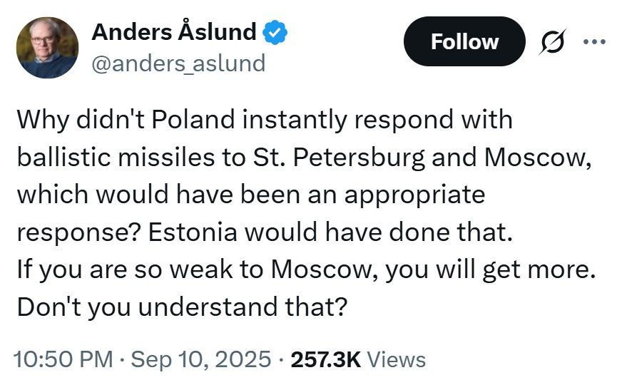 IntReporters's tweet image. Commentaire de Christelle Néant suite à la déclaration de Mr Åslund appelant la #Pologne à bombarder la #Russie suite à l&apos;incident avec les #drones :

&quot;Anders Åslund, véhément supporter de Kiev et russophobe patenté, a déclaré que suite à la prétendue chute de drones russes sur…