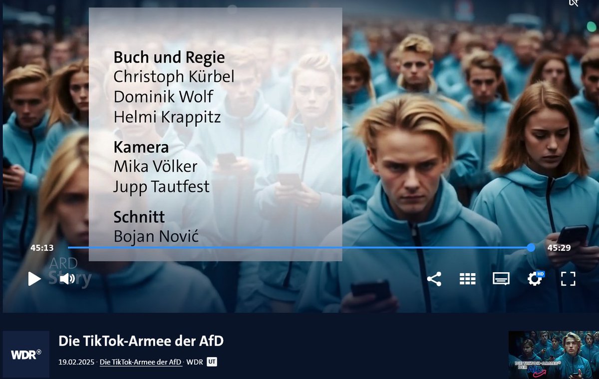 dipolimi's tweet photo. @OERRBlog Bei der Dokumentation "Die TikTok-Armee der AfD" war Kürbel an Buch &amp; Regie beteiigt, er wird dort ganz oben aufgelistet. https://t.co/GPeNOzyGZ6