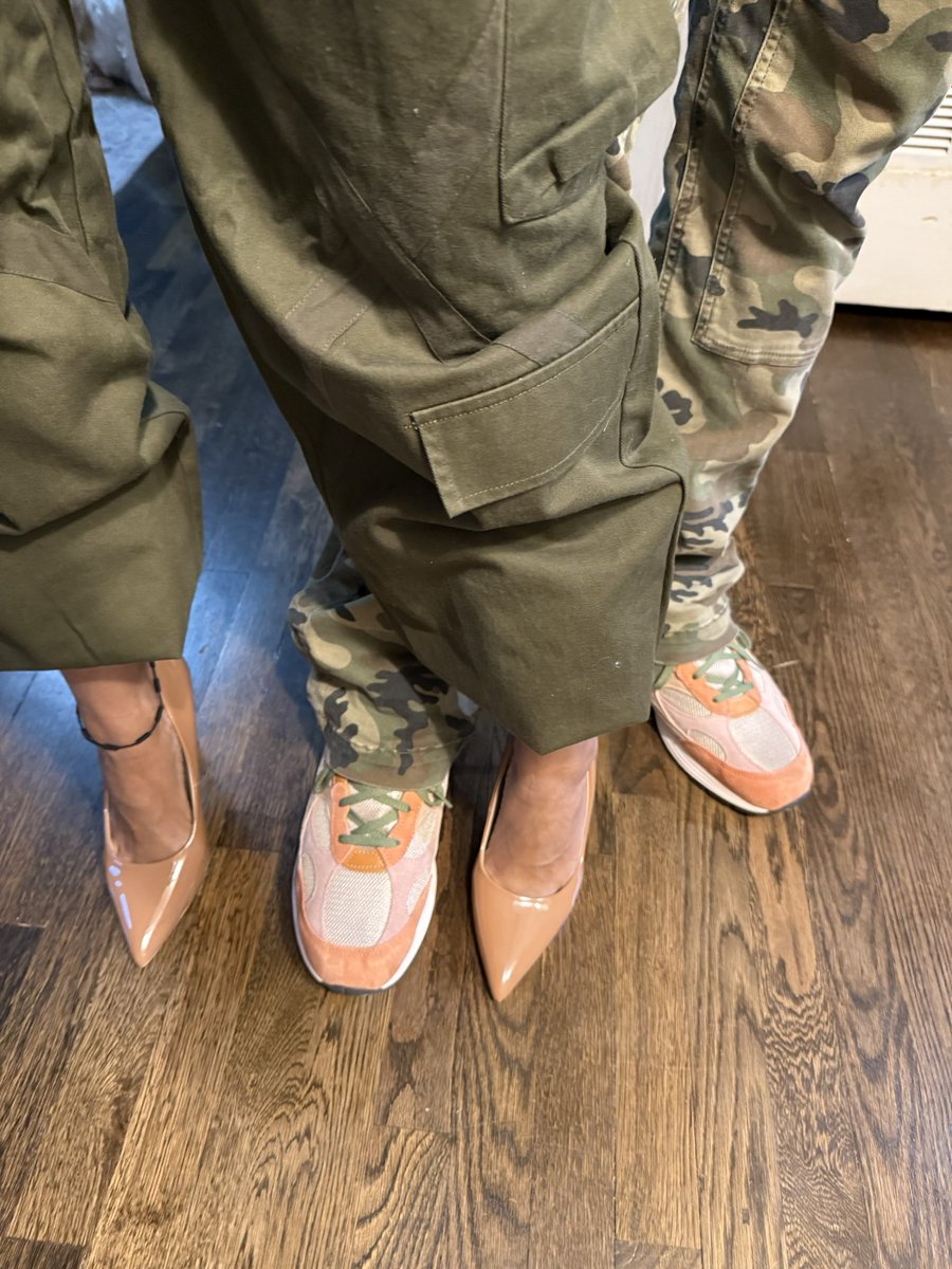 80vivian's tweet image. Camouflage and nude heels—nothing hidden about this flex 💼✨ We don’t blend in, we stand out.@JonathanPagan @newbalance 
 #CoupleGoals #UnbotheredEnergy #StreetStyleRoyalty #HeelsGameStrong
#KOTD #StreetStyle #UnbotheredEnergy #HeelsOnPoint #DripCheck #SexyAndSassy