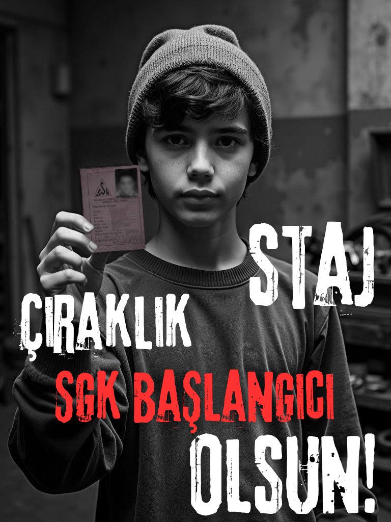 Stajyer ve Çıraklar olarak çocuk yaşta çalıştık. Emeğimiz ucuz değil, geleceğimiz pazarlık konusu değil! Sigorta başlangıcı Teminatımızdır.

Sayın 
<a href="/RTErdogan/">Recep Tayyip Erdoğan</a> 
<a href="/_cevdetyilmaz/">Cevdet Yılmaz</a> 
<a href="/isikhanvedat/">Prof. Dr. Vedat Işıkhan</a> 
<a href="/UlviYonter/">Dr.İzzet Ulvi YÖNTER</a> 
<a href="/csgbakanligi/">T.C. Çalışma ve Sosyal Güvenlik Bakanlığı</a>
Hak Yerini Bulmalı
#StajÇıraklıkTescilEDevletteVar