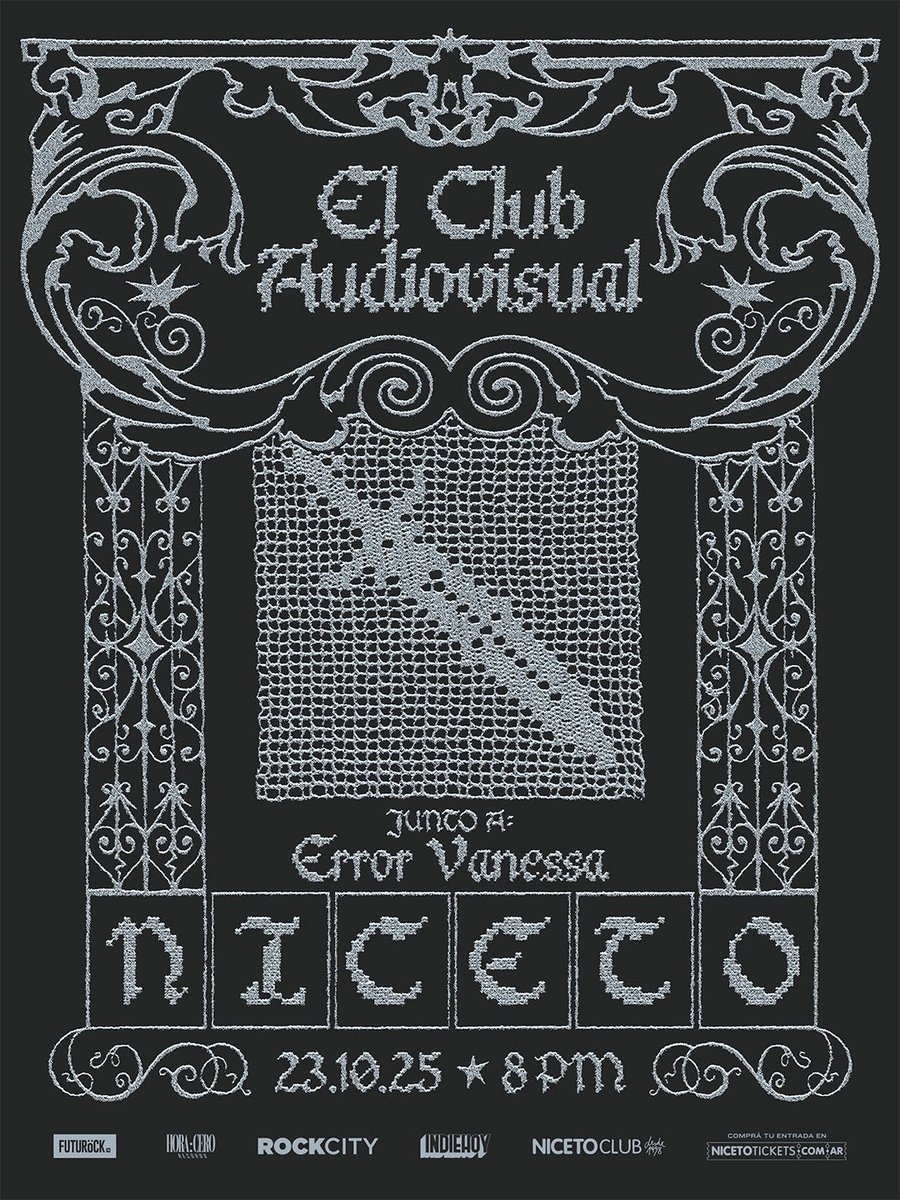 ahora sí 🫀nuestros amigos de error vanessa nos estarán acompañando el 23/10 en <a href="/niceto_club/">Niceto Club</a> 

será una noche de celebración dándole inicio a una nueva era y tocando todos nuestros clasicos

entradas acá: passline.com/eventos/el-clu…
