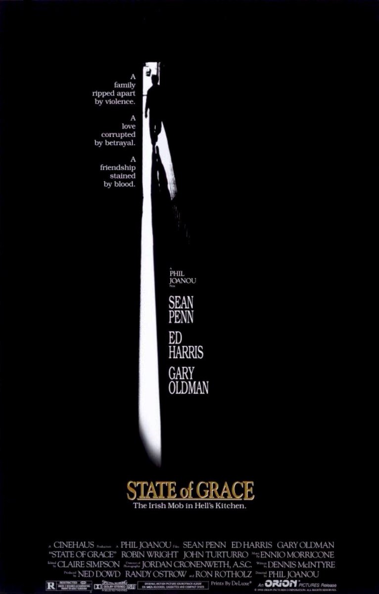 FilmNewsNos's tweet photo. 🎬MOVIE HISTORY: 35 years ago today, September 14, 1990, the movie ‘State of Grace’ opened in theaters!
#SeanPenn #EdHarris #GaryOldman #RobinWright #JohnTurturro #JohnCReilly #RDCall #JoeViterelli #BurgessMeredith #MarcoStJohn #MoGaffney #DeirdreOConnell #PhilJoanou https://t.co/WRVUNJPz5i