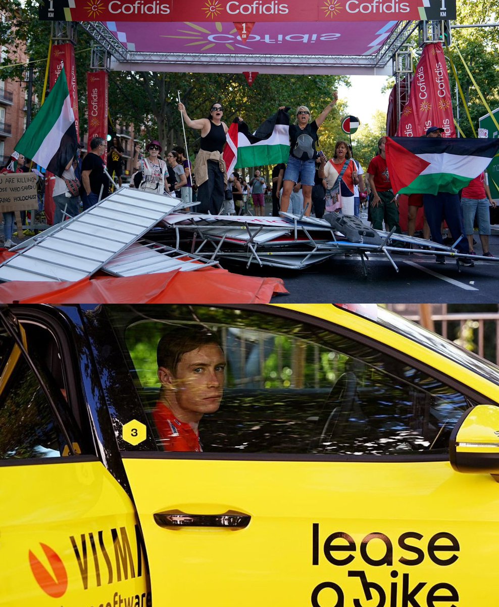 Avui li ha tocat a la <a href="/lavuelta/">La Vuelta</a>, però com a jueus ens preguntem: què passarà demà, si aquests agitadors vulgars, envalentits per <a href="/sanchezcastejon/">Pedro Sánchez</a>, decideixen tornar a imposar la seva violència? 
L’obsessió per aixecar cortines de 💨💨💨 per amagar els seus propis fracassos ha