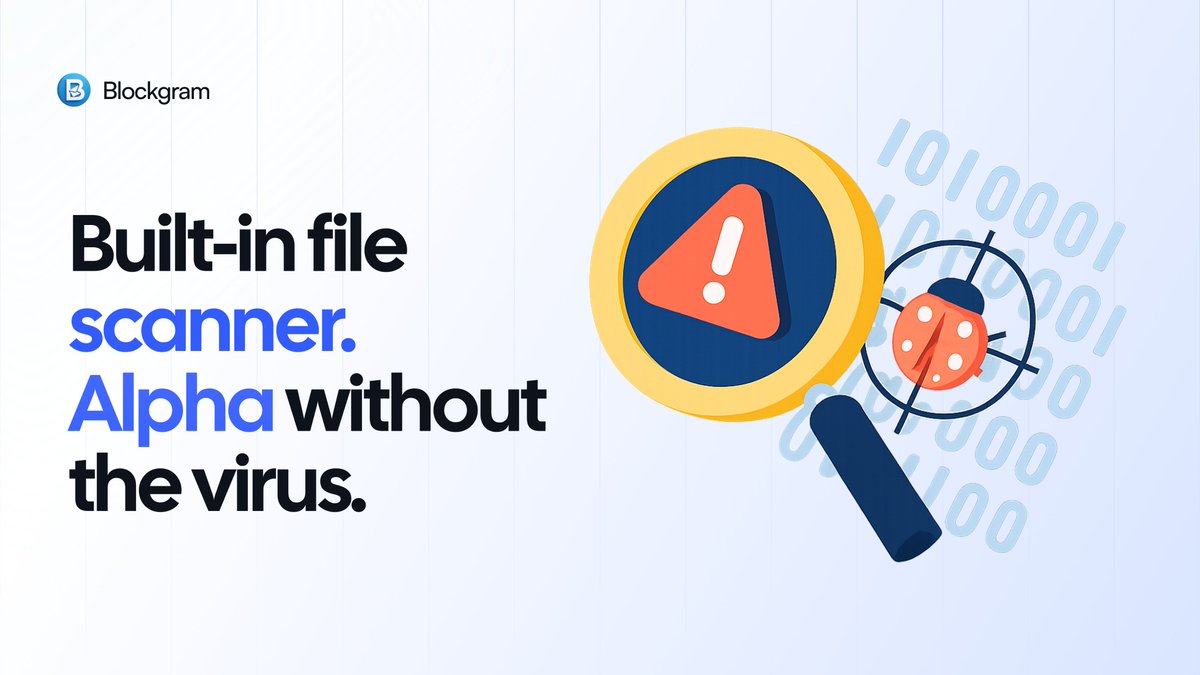How many times have you clicked a Telegram file and thought:
“Is this malware?” 🤔

• Phishing PDFs
• Malicious APKs
• Fake whitepapers

Blockgram fixes it:
• Built-in scanner
• Blocks bad files
• Safe, protected chats

Alpha shouldn’t come with a virus.