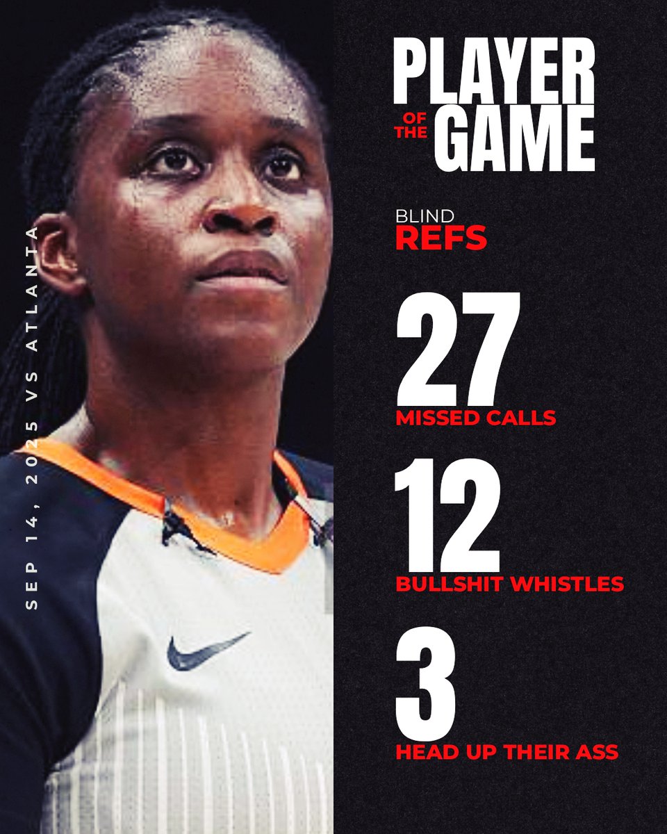 WNBAlouvre's tweet photo. That was the most disgusting officiating I've ever seen in my life.  You're NOT the main characters. https://t.co/kniwbSTqmp