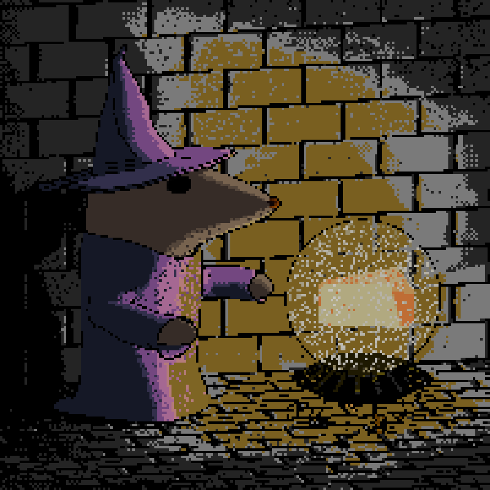 TheEldritchSuit's tweet photo. Earlier this year, I stared at my popcorn ceiling and the ADHD muses spoke and demanded I take the vision of rat wizards and make it reality!
Made entirely in Blender.
#3dmodeling #3d #cheese #rat #wizard #ratwizard #dungeon #fantasyart #pixelart https://t.co/b9NLKGSWXs