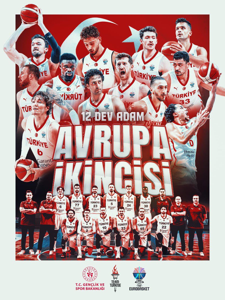 FIBA 2025 Avrupa Şampiyonası’nda ikinci olan #12DevAdam’ı gönülden kutluyorum. 🥈🏀

Ay-yıldızlı bayrağımızı en güzel şekilde dalgalandırdığınız ve bizlere yaşattığınız büyük gurur için teşekkür ederiz.

Gururumuzsunuz! 🇹🇷
