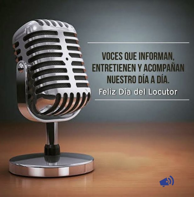 Felicidades a tod@s l@s LOCUTORES en su día.
#DíadelLocutor

<a href="/pepehanan/">Pepe Hanan</a> <a href="/jbvalder/">Pp Bermudez</a> <a href="/DiegoArmaMedina/">Diego Armando Medina ✋🏻</a> <a href="/SERGIOBAILLERES/">SERGIO BAILLERES F.</a> <a href="/Carlos_Ledezma/">Carlos Ledezma</a> fuerte abrazo!!