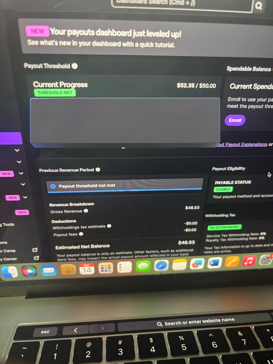 First payout on twitch (only took me 17 days) More then blessed 🙏🏽 🩵 Way more coming in the future ‼️ Appreciate Everyone whos ever tuned in love yall boys fr fr 🫶🏾