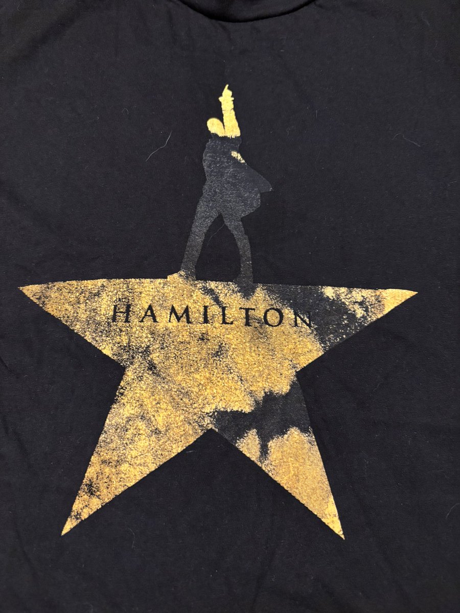 Anyone on here bought a tshirt from #HamiltontheMusical tour &amp; had this happen on the 1st wash, despite following washing instructions? Got a very disappointed teenage fan who paid for this (at merch prices!!) herself and I’m wondering what my chances are of getting it replaced?