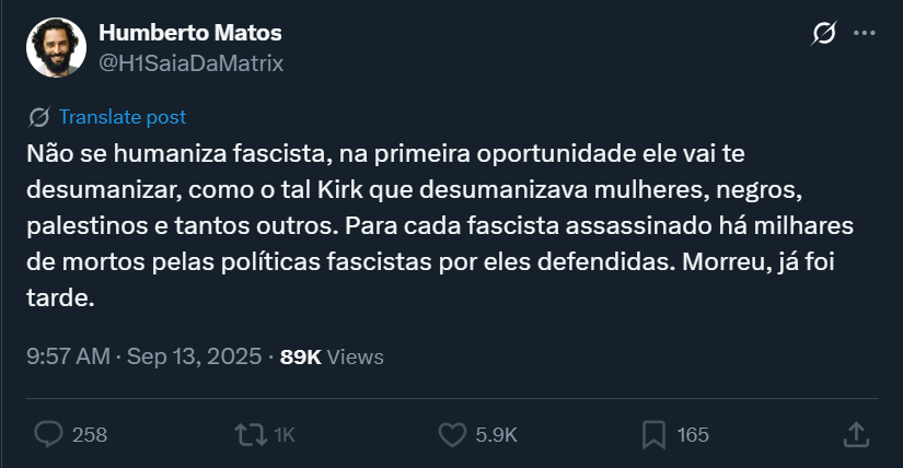 Entenderam por que os comunistas não podem ter espaço no discurso público nem participar da política? Eles só têm uma coisa em mente: tomar o poder e matar todos aqueles que odeiam - e é muita gente.

Os comunistas foram responsáveis por alguns dos mais sórdidos e horrendos