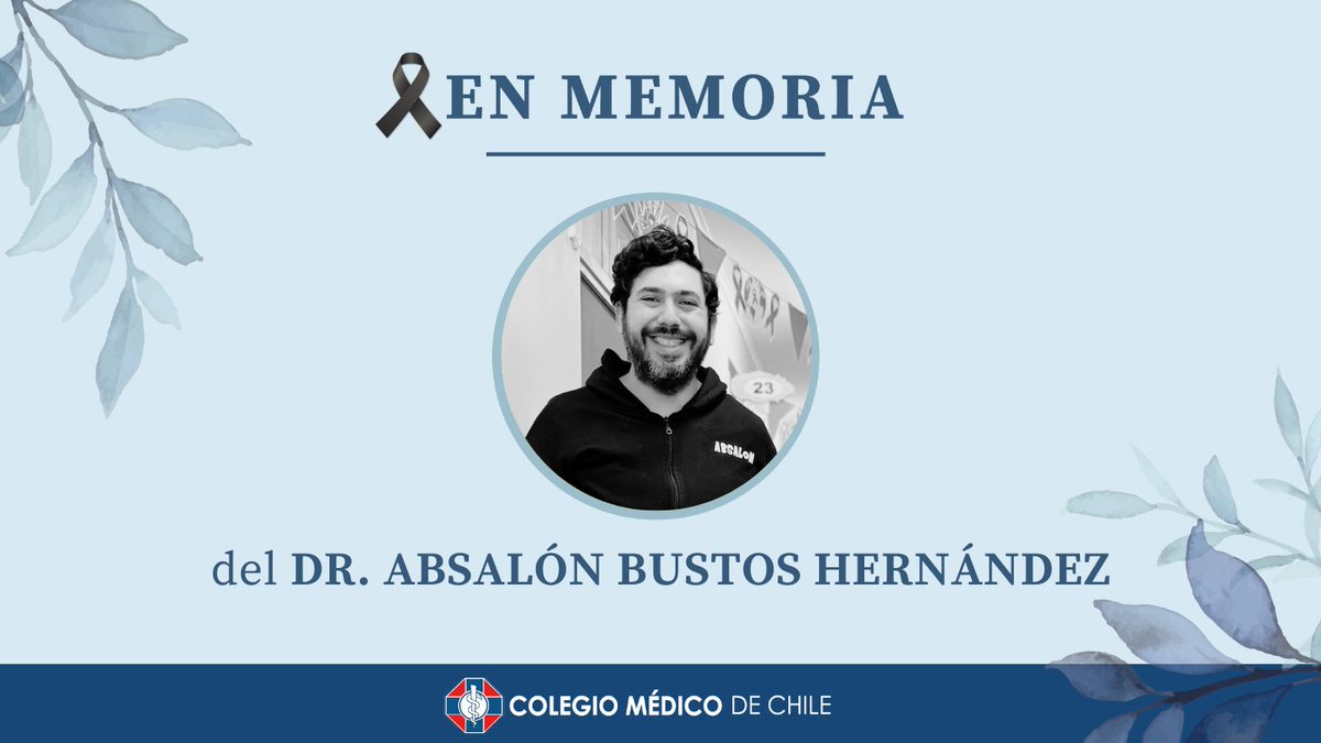 Con profundo pesar comunicamos el sensible fallecimiento del Dr. Absalón Bustos Hernández, médico egresado de la Universidad de La Frontera quien se desempeñaba como médico en Etapa de Destinación y Formación ( EDF) en el CESFAM de Victoria, donde destacó por su calidad humana,
