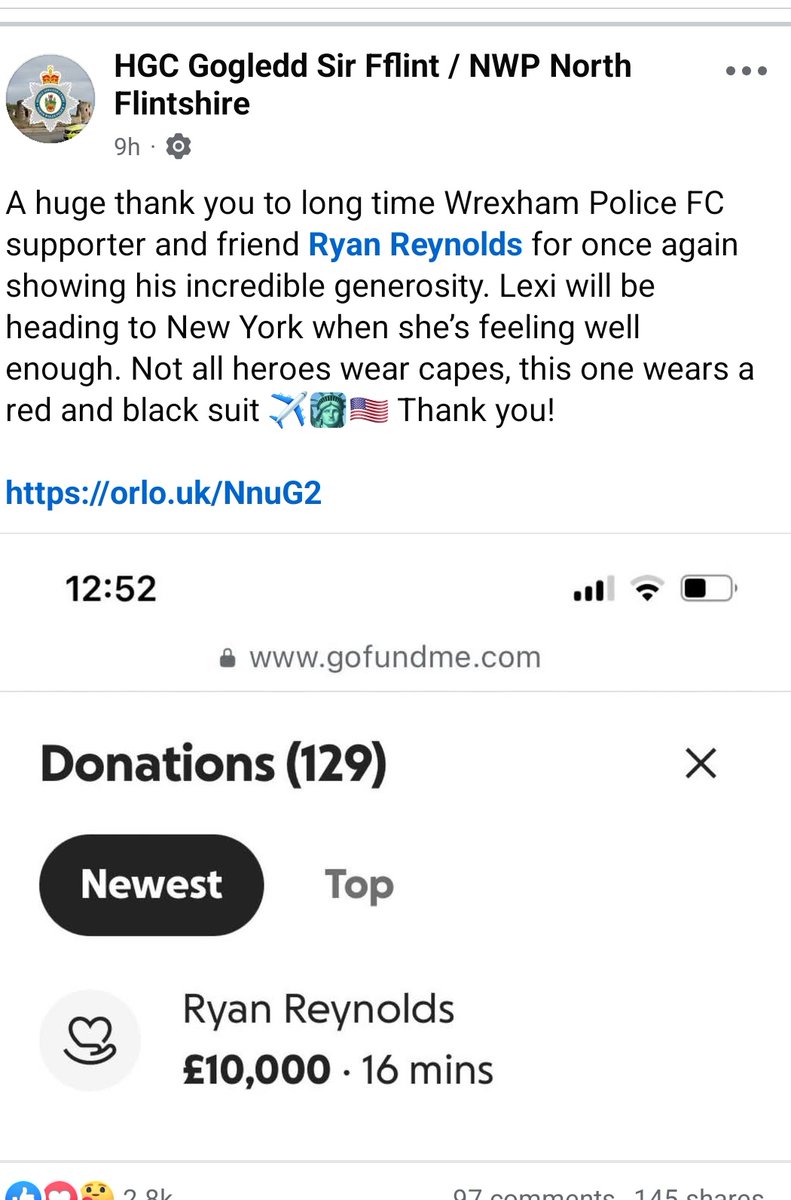 Ryan Reynolds is, without question, not just the best football club owner in world football but an incredibly kind person. Donated £10,000 to a local girl suffering from cancer. What a legend 👏