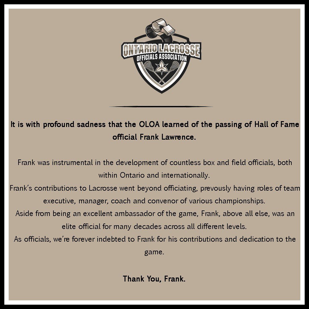 We pass along our deepest condolences to the Lawrence family &amp; friends.