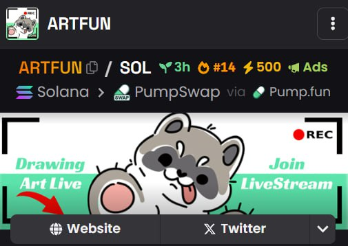 elvoxen's tweet photo. 500 boost on dex for $ARTFUN and his mascot Artie. The $ARTFUN is keep growing and we are keep drawing.

https://t.co/G8HsMpVidw https://t.co/AZxxWQ0JRE