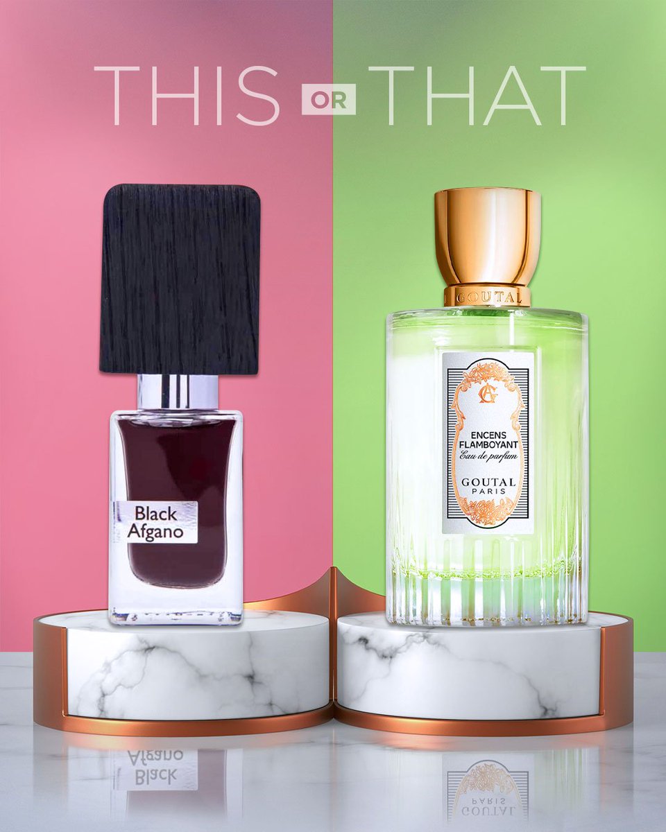 FragranceX's tweet photo. Which scent are you drawn to? The dark, smoky intensity of #Nasomatto Black Afgano or the warm, resinous glow of #AnnickGoutal Encens Flamboyant?

Get both for less with fast, free shipping at FragranceX: https://t.co/EgD0lPsxLG https://t.co/v975uLL9dH