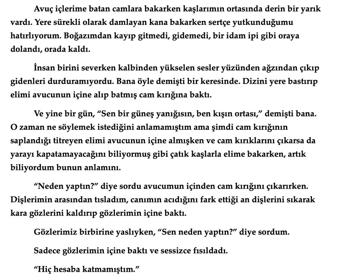 Sen bir güneş yanığısın, ben kışın ortası…