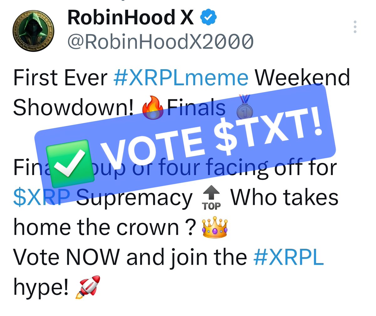 UTILITY MAXIS: TextRP brings enhanced communication utility to the #XRPLedger. If you support this utility, please vote for our token $TXT in this poll. Thank you 🙏 
x.com/RobinHoodX2000…