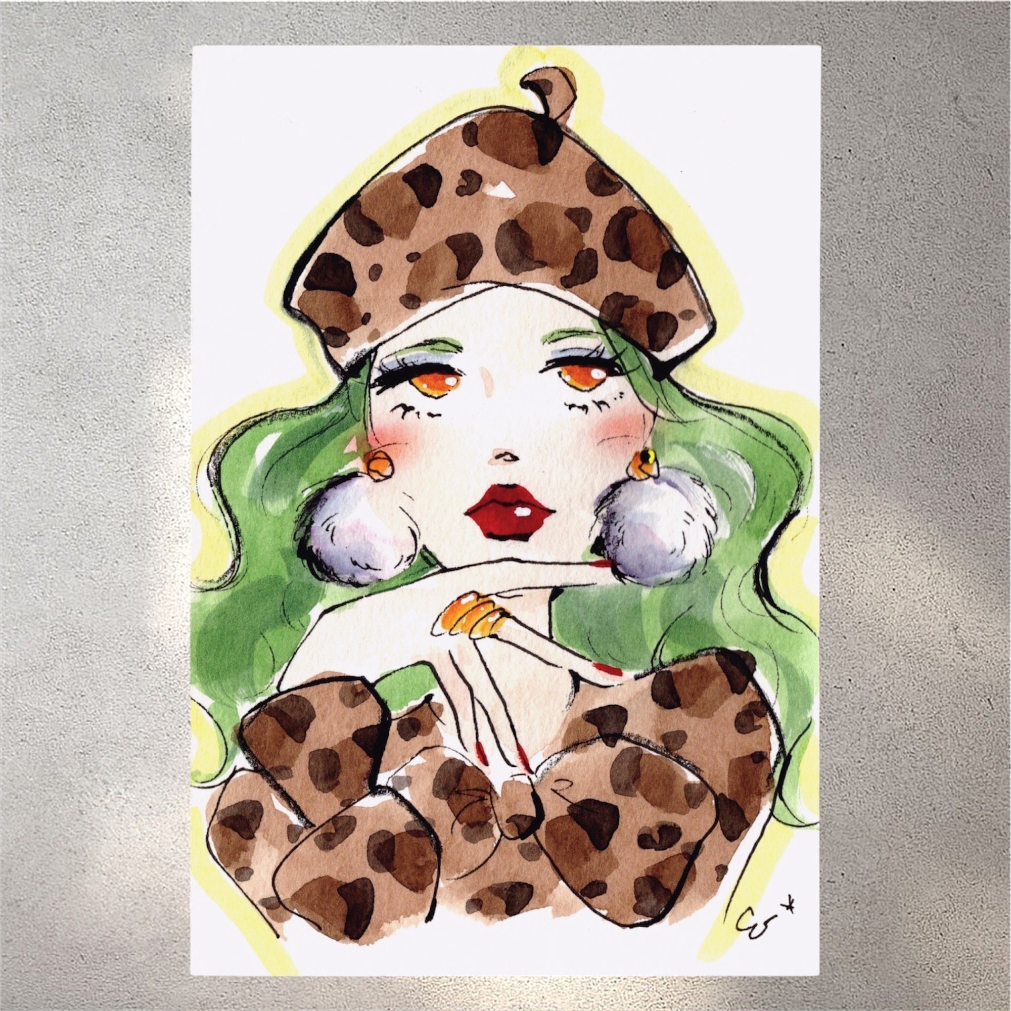 ポストカードプリント 手描きイラスト 美人画 オリジナル ポストカード