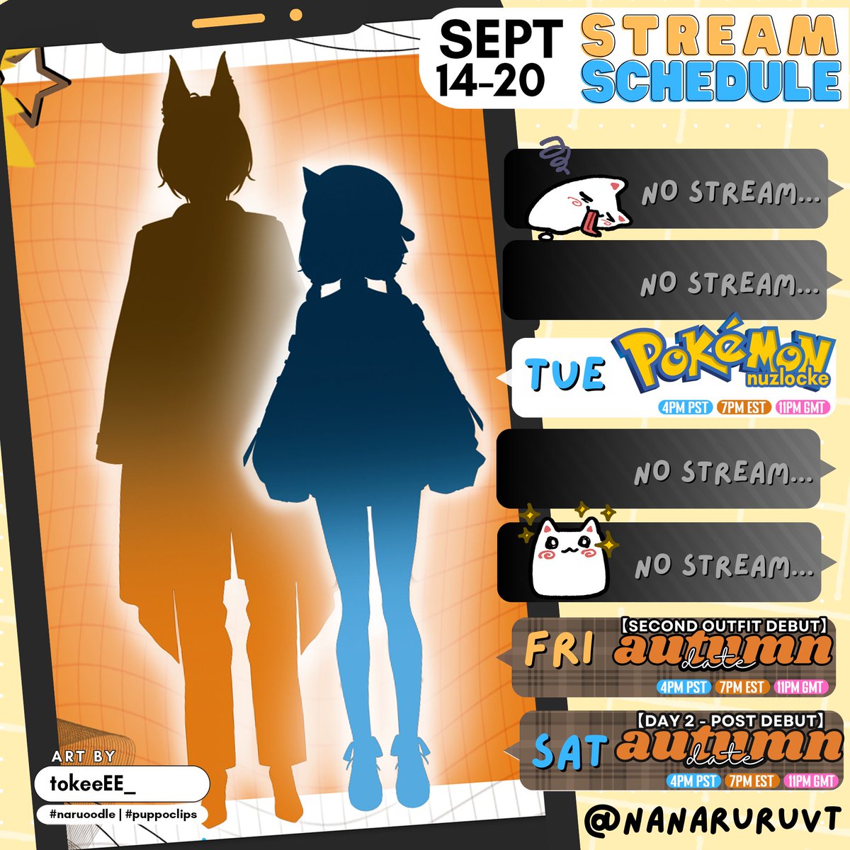 NanaruruVT's tweet image. ⋆⁺₊🐶📡WEEKLY SCHEDULE【09/14→ 09/20】

IT&apos;S THE WEEK IT&apos;S THE WEEK AAAA 
------------------------------------------
🎥#puppoclips
✏️#naruoodle
🔞#puppo34
🐶🐶#nanaruruvt