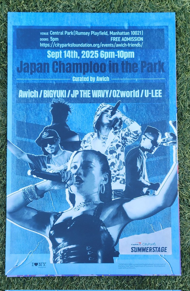 NanteJapan's tweet photo. We are here in New York's Central Park for "Japan Champloo in the Park", featuring Awich, BIGYUKI, JP THE WAVY, OZworld, and U-LEE
@Awich098 @bigyuki @Sorry_Wavy @OverZenith369 @reddsniffle
#Awich #BIGYUKI #JPTHEWAVY #OZworld #ULEE https://t.co/GvWDOM7wuN