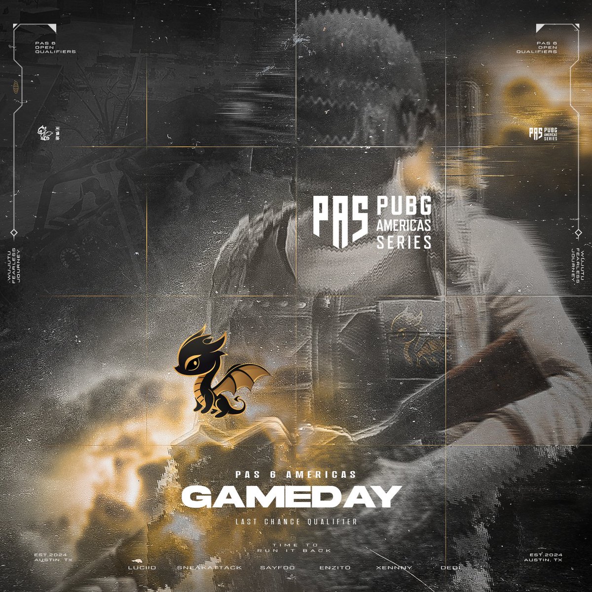 🐉 🪂 | #WuJuTuPUBG are about to drop into the final six games of the <a href="/PUBGEsports/">PUBG Esports</a> #PAS6 Last Chance! All of the action is about to kick off in just a few moments!

⏰ | 6:00 PM CST / 8:00 PM BRT

#WuJuTu #FearlessJourney #PUBG #PUBGEsports #PUBGAMSeries