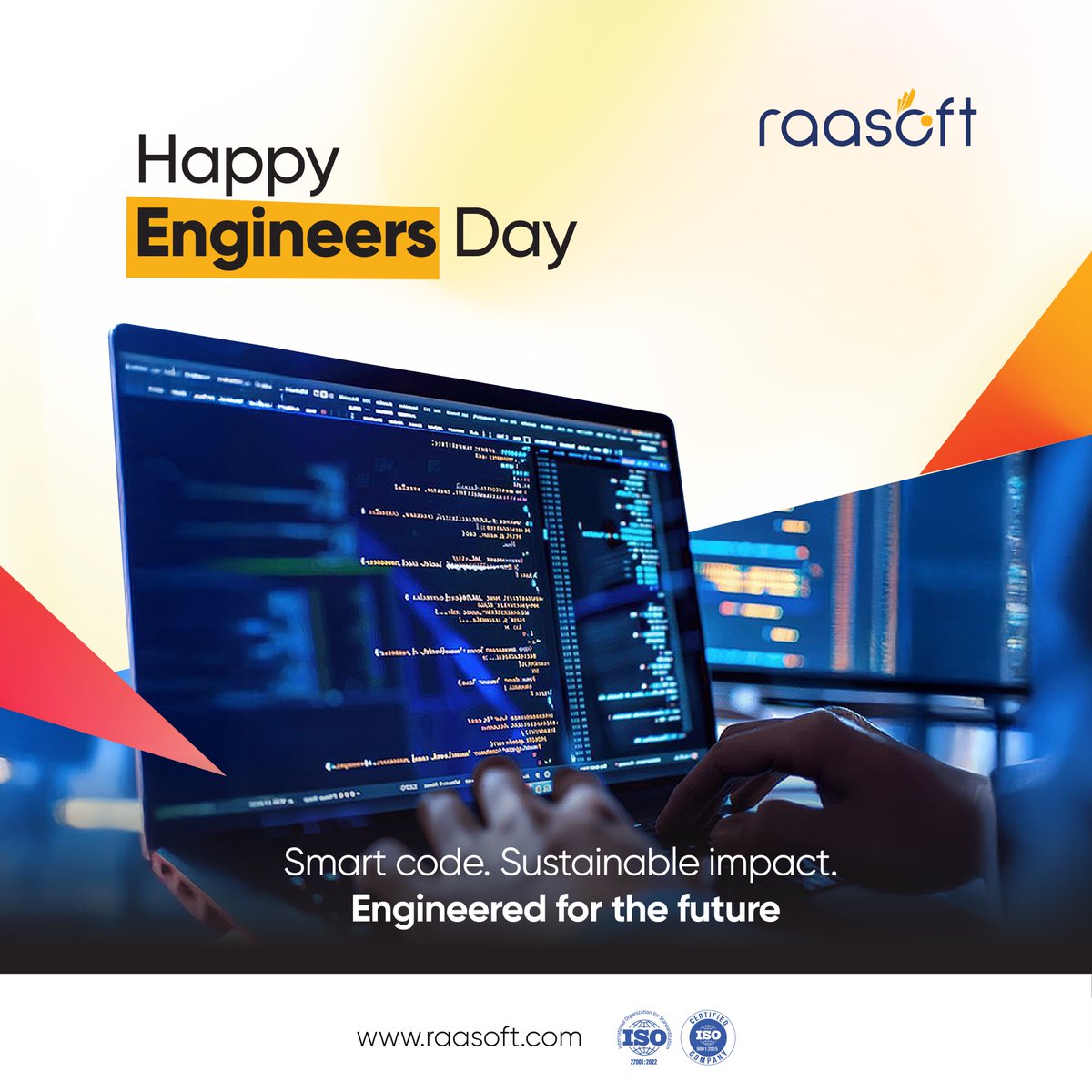 Raasoftinfotech's tweet image. Celebrating the visionaries who design, build, and innovate.
.
Happy Engineers Day from Raasoft – where smart code creates sustainable impact
.
#EngineersDay #SmartCode #FutureReady #raasoftinfotech