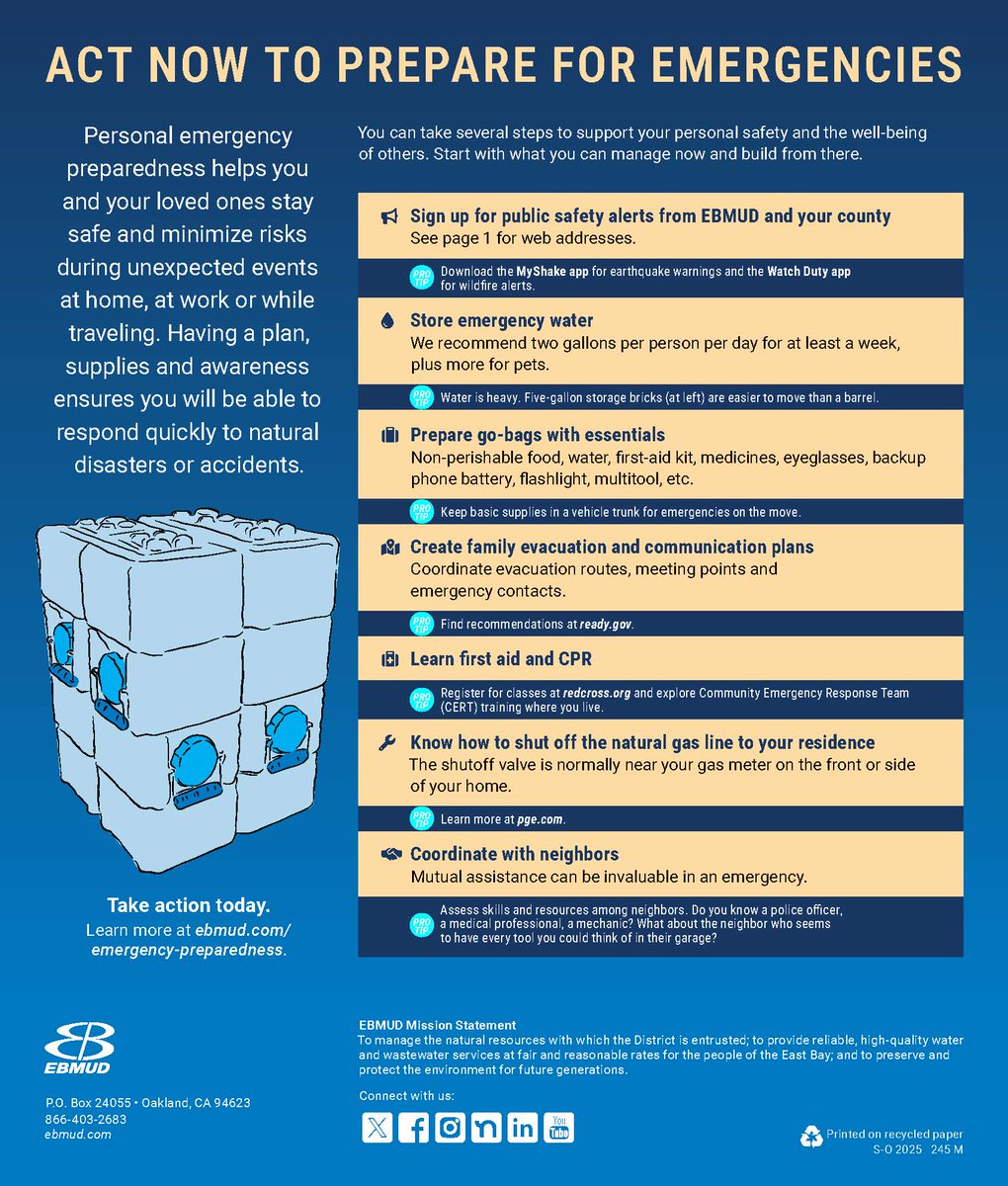 Happening Weds 9/17 <a href="/6pm/">Follow us @Shop6pm!</a>. Hear from EBMUD experts on how to prepare for emergencies that might impact water service. Register: ebmud.zoom.us/webinar/regist…