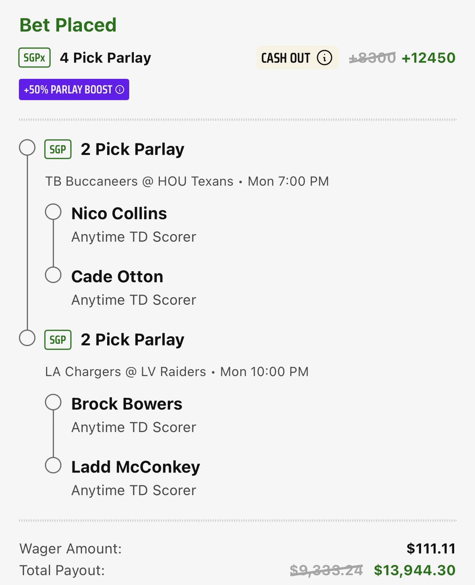 $15,000 on Monday Night Football 🚀