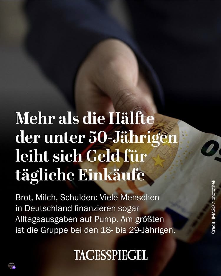 Mehr als jede 2. Person unter 50 leiht sich Geld, um den Alltag bestreiten zu können. Und das im drittreichsten Land der Welt. #Ungleichheit <a href="/Tagesspiegel/">Tagesspiegel</a>