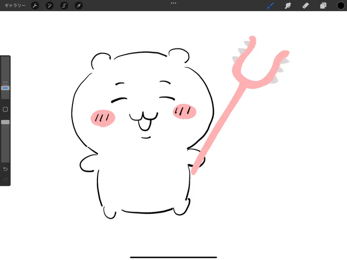 そして遊びに来てたお子様のためにちいかわ描いてあげたよ 