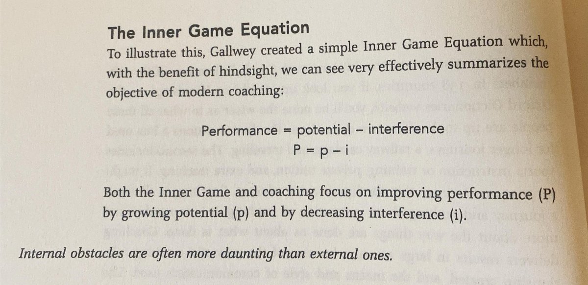 aroratapan's tweet image. Performance = Potential – Interference (P = p – i).

Great coaching isn’t about pushing harder, but clearing internal blocks.

Your biggest obstacle isn’t the challenge outside, it’s the interference within.

 #InnerGame #Coaching #SelfGrowth
#Leadership
