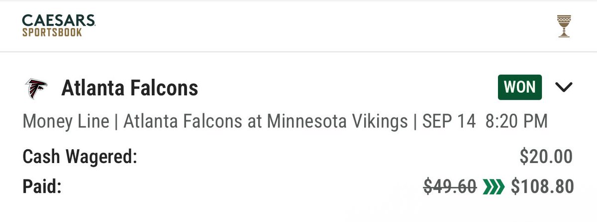 Currently undefeated in NFL Primetime Games.

Falcons with ease ✅ 

Quick +$5k to end the night 🚀
