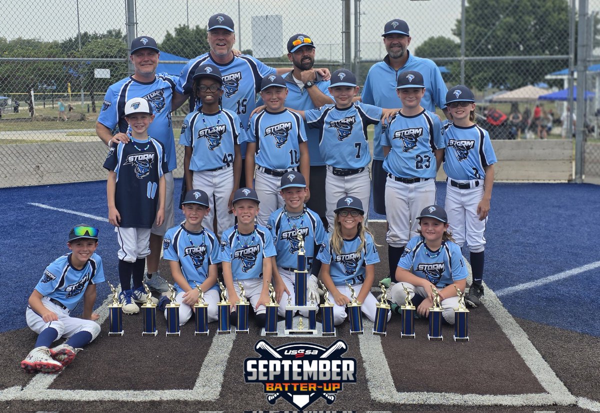 Congratulations to Olathe Storm Thunder on winning the USSSA Batter-Up Tournament.  We are proud of you on and off the field. 

Storm Proud!