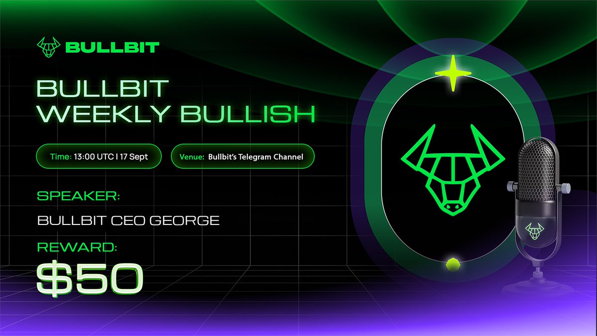 🔥 Bullbit Weekly Bullish is back – Win $50 with Bullbit! 🔥

This week, CEO George will once again take the hot seat to share the latest updates and strategic vision for the Bullbit community.

📅 Time: 13:00 UTC | Tuesday, Sept 17
📍 Venue: Bullbit Official Channel

$50 in
