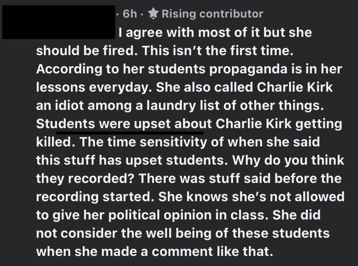 GuntherEagleman's tweet photo. 🚨More of the truth is coming now about O’Connor, and it’s only driving home the point that she needs to be FIRED!

“According to her students propaganda is in her lessons everyday.”

“Why do you think they recorded? There was stuff said before the recording started. She knows she's not allowed to give her political opinion in class.”

@BurgSchools needs to update the parents as to what in the world is going on in their school!