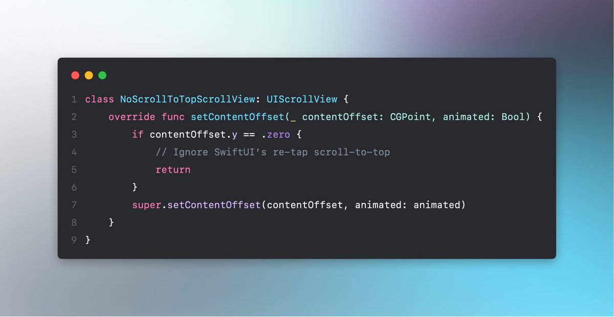SwiftDev_UI's tweet image. I ended up subclassing UIScrollView and it seems to work