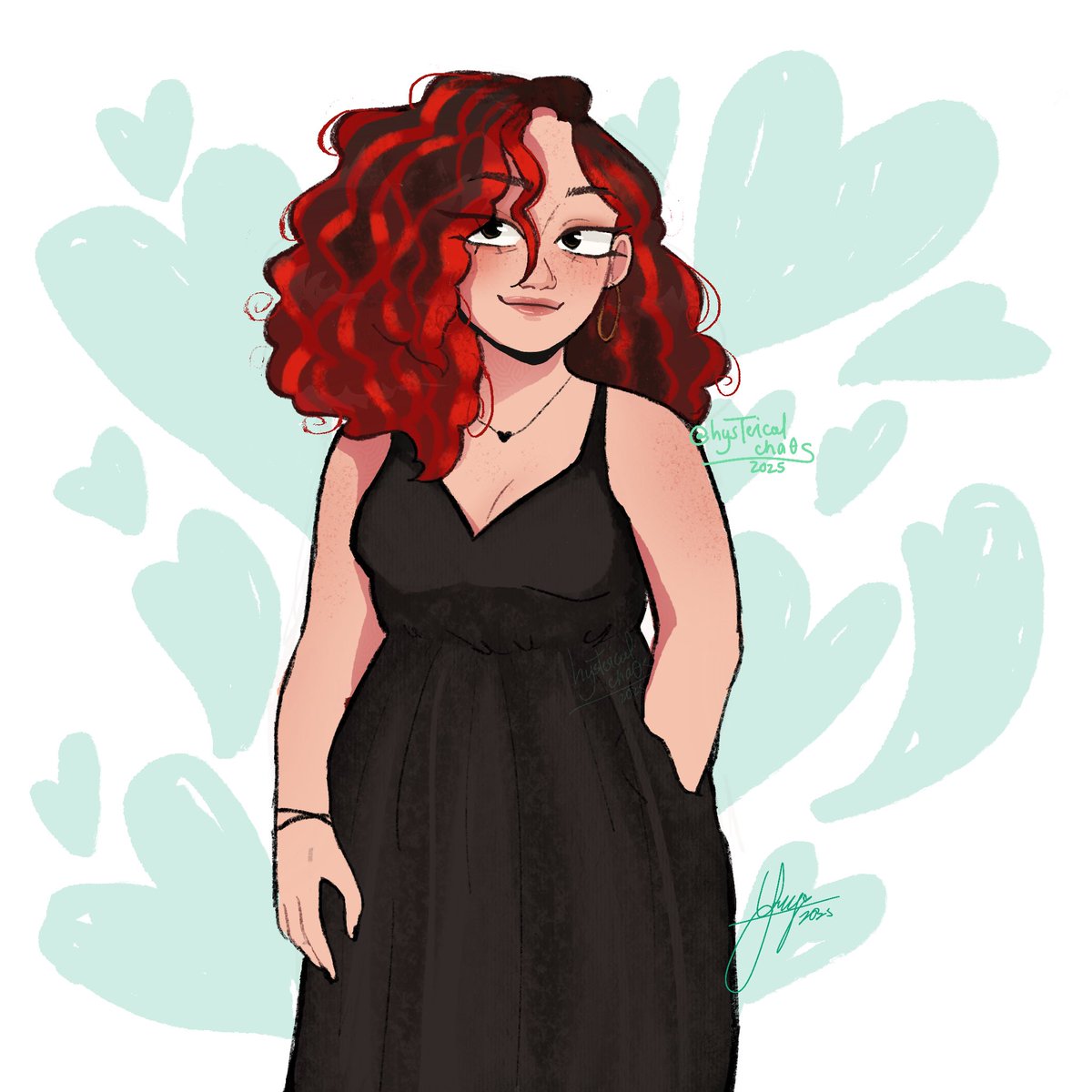 hystericalcha0s's tweet photo. Drawing of myself from last summer, my favorite black dress https://t.co/8JmPnnc0jR