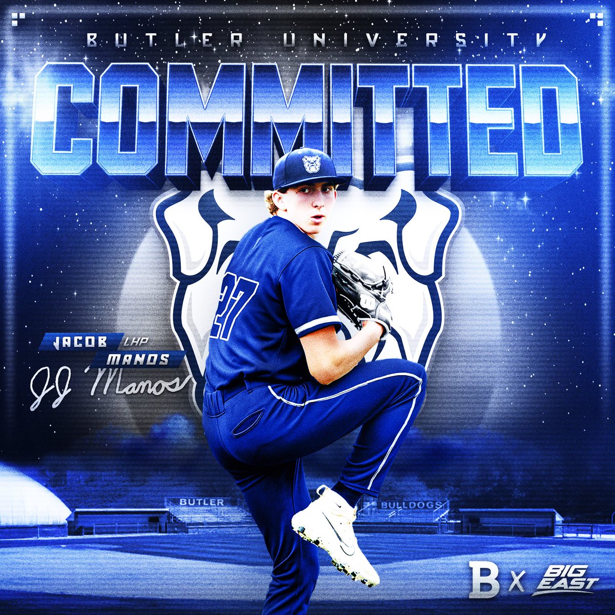 JJ Manos (@manosjj) on Twitter photo Proud to announce my commitment to continue my academic and athletic career at Butler University.
Thank you to my family, friends, and everyone who has supported me along the way. Huge thank you to Coach Beemer and Coach Neal for believing in me and giving me this opportunity. Proud to announce my commitment to continue my academic and athletic career at Butler University.
Thank you to my family, friends, and everyone who has supported me along the way. Huge thank you to Coach Beemer and Coach Neal for believing in me and giving me this opportunity.