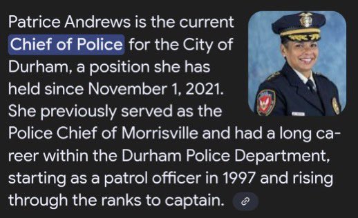 This is Patrice Andrews Chief of Police for the City of Durham, North Carolina. She’s a police chief that swore to protect without bias. This just shows her true colors. 

She declared a man’s Christianity was a disguise. Her views don’t represent law enforcement at all.